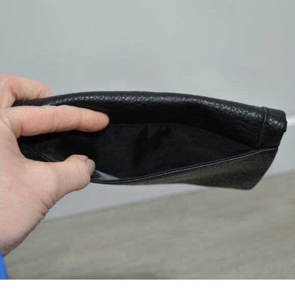 Time & Tru Black PU Fold Over Wallet with Gold Stud Detail NWOT - Picture 6 of 6